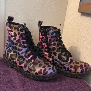 Mia Shoes Purple and Pink Combat Boots